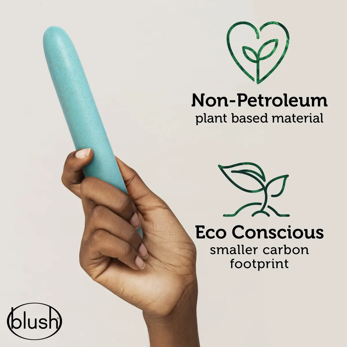 Blush Gaia® Eco 7" Slim Quiet Vibrator | Sustainable Pleasure - view 4