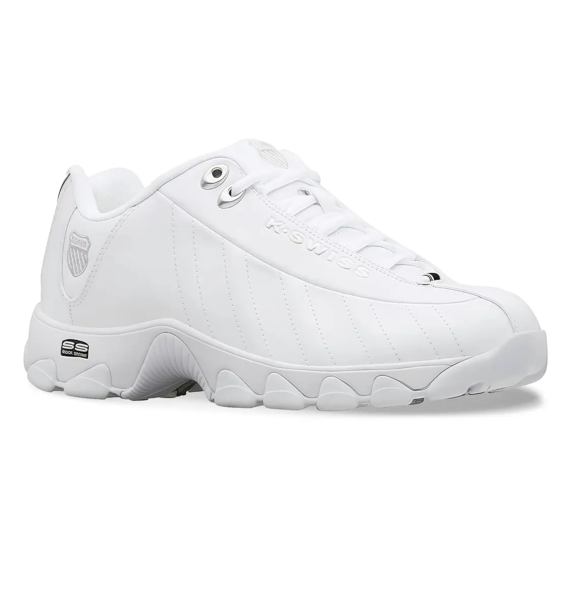 K-Swiss Men's ST329 CMF Sneaker, White/Black/Silver, 9.5 M | Versatile Athletic Style with Comfort - view 3