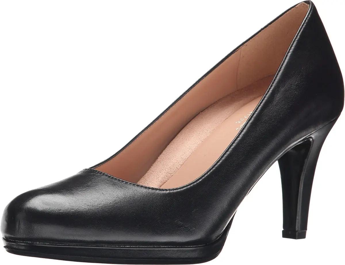 Naturalizer Women's Michelle Pump Black Leather 10 M | Classic all-day heel with contour+ comfort - main product image