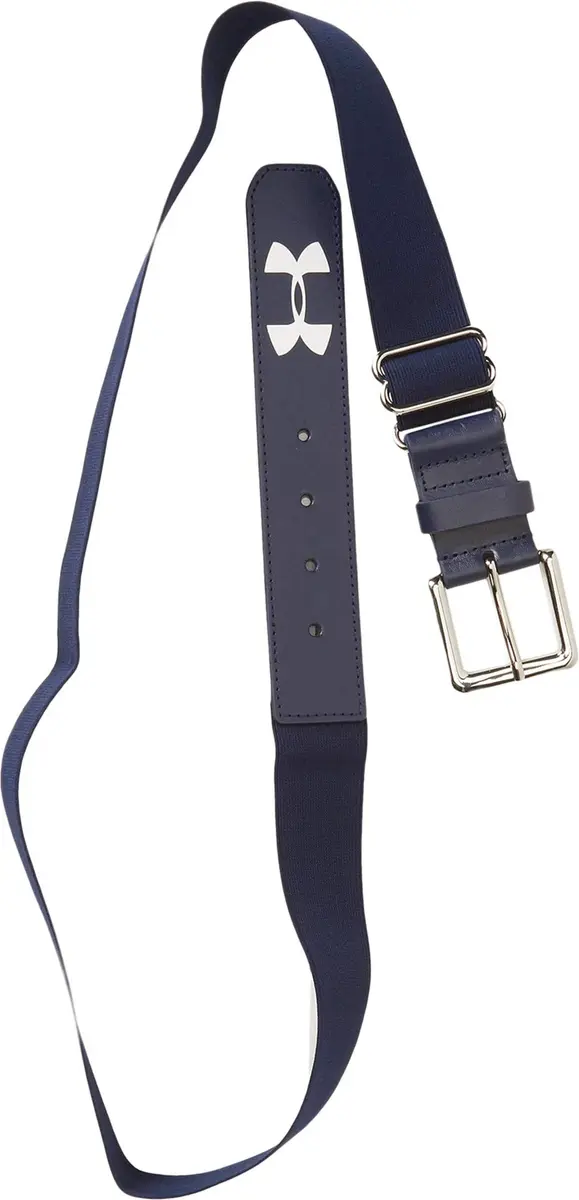 Under Armour Men's UA Baseball Belt OSFA Navy | Elastic Webbing, Custom UA Loops, 2" Wide - view 2