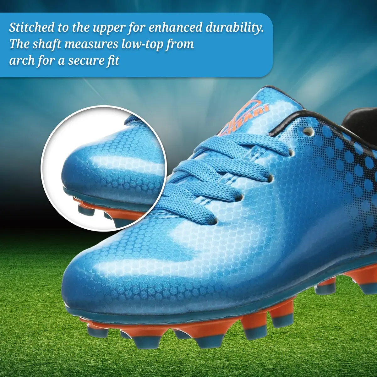 Vizari Youth Soccer Cleats for Boys Girls | Firm Ground Athletic Outdoor Football Shoes for Toddlers, Little/Big Kid - Blue/Black - view 4