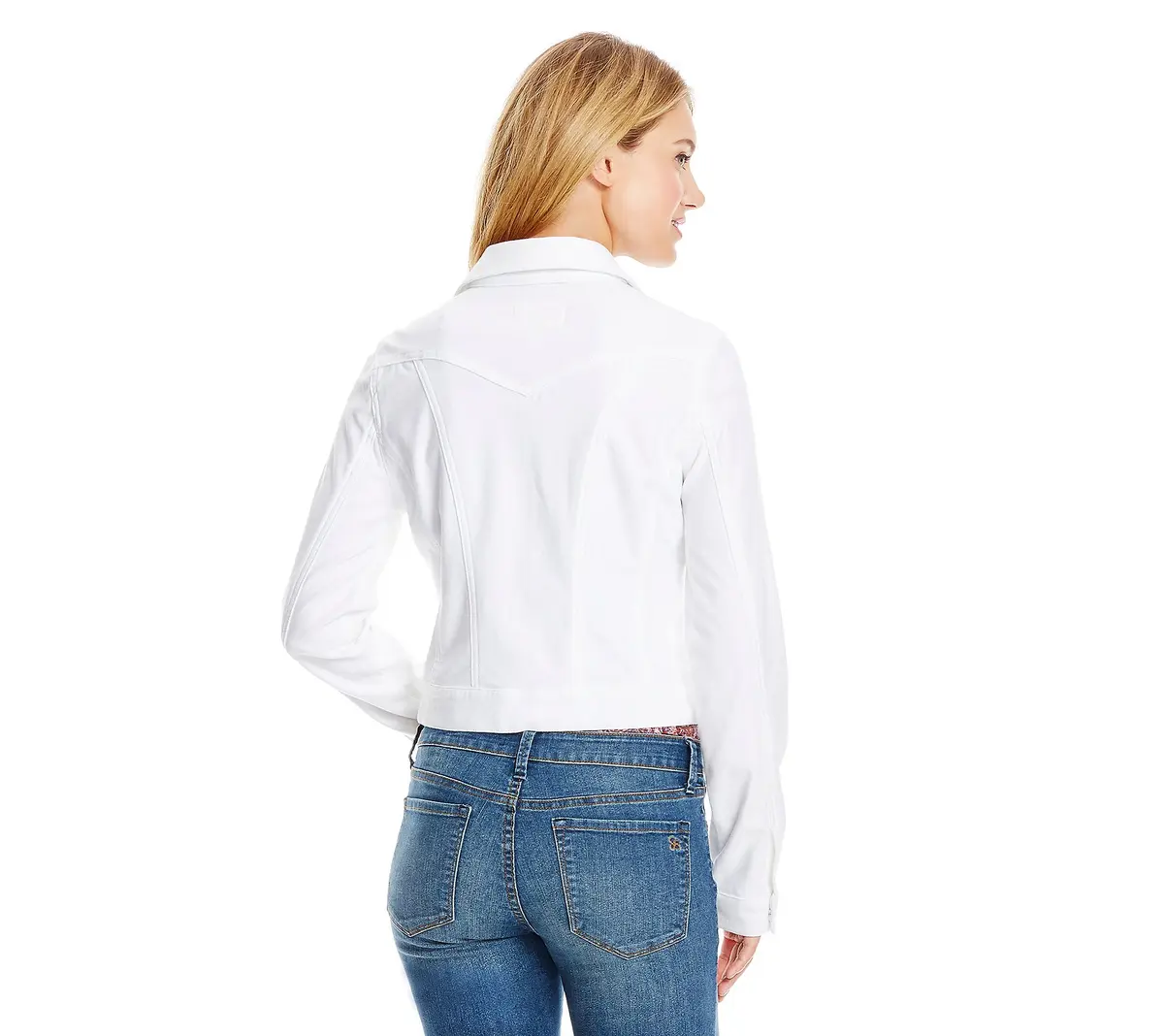 Jessica Simpson Women's Pixie Classic Feminine Fit Crop Jean Jacket (60359973-I15) | Casual Denim Crop Jacket with Long Sleeves - view 2