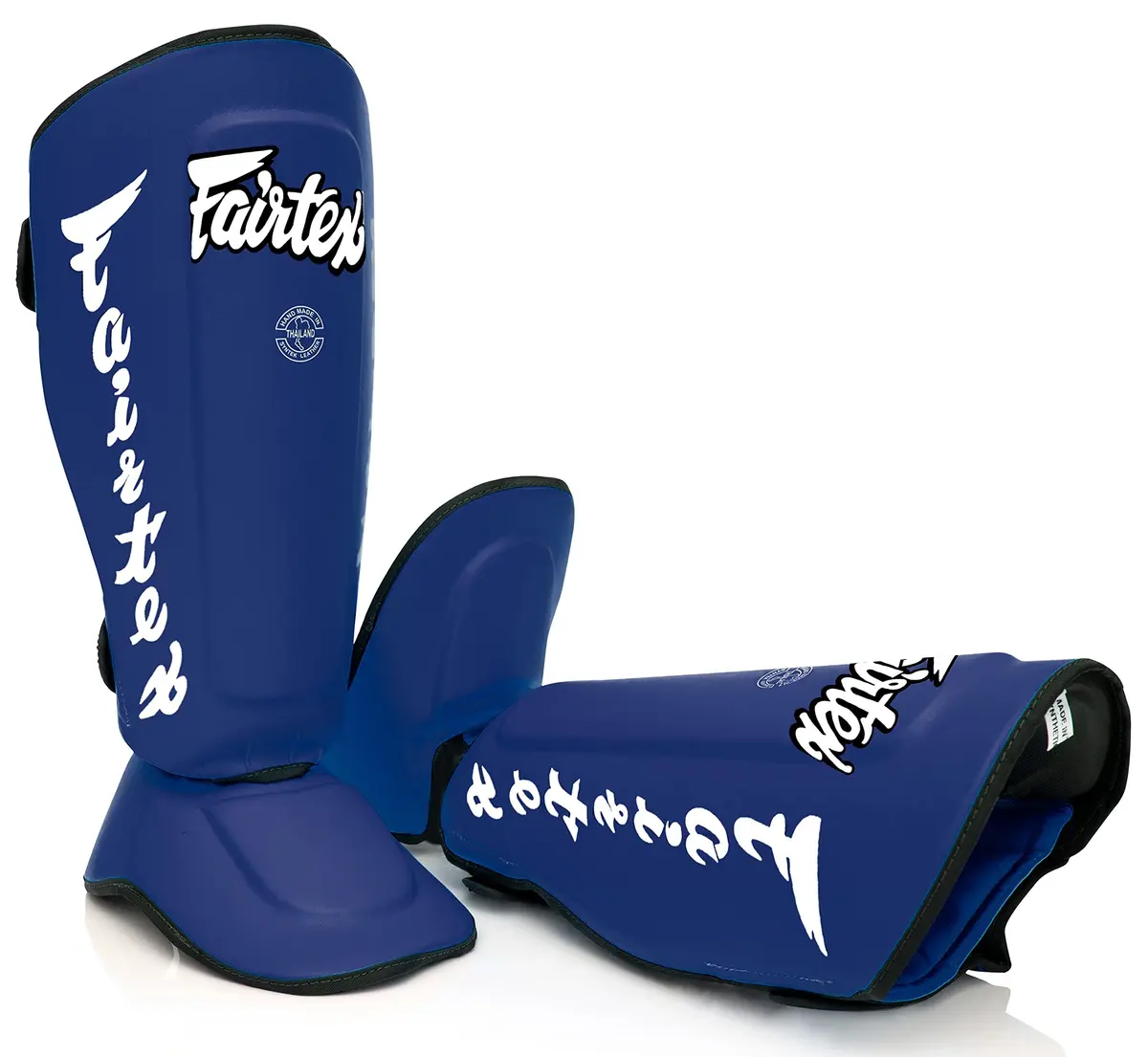 Fairtex SP7 Lightweight Shin Guards | Detachable Syntek Leather, Unisex, Large, Blue - view 4
