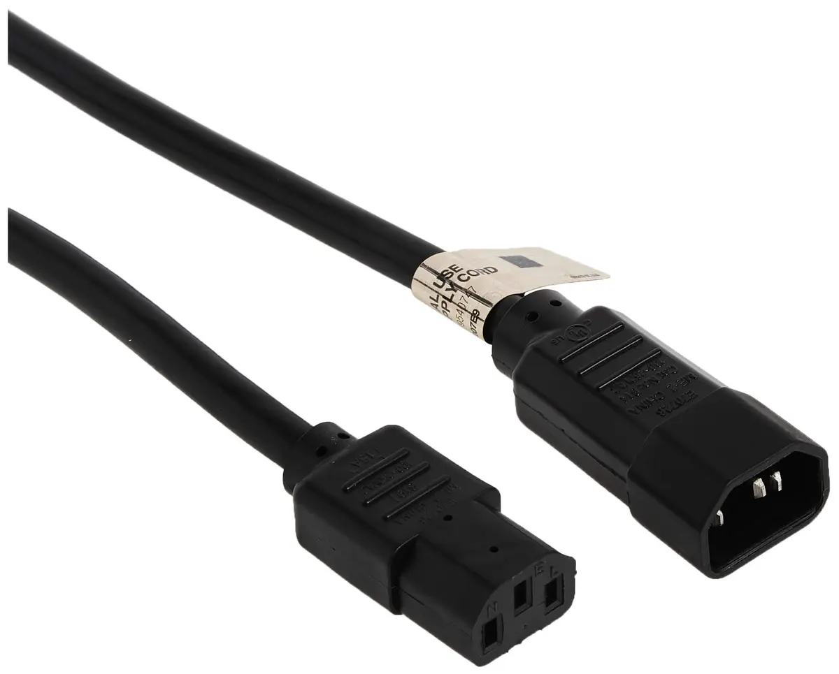 TRIPP LITE Heavy Duty Power Extension Cord 3 ft. (0.91 m) 15A 14AWG C14 to C13 Black | UL Listed & RoHS Compliant - main product image