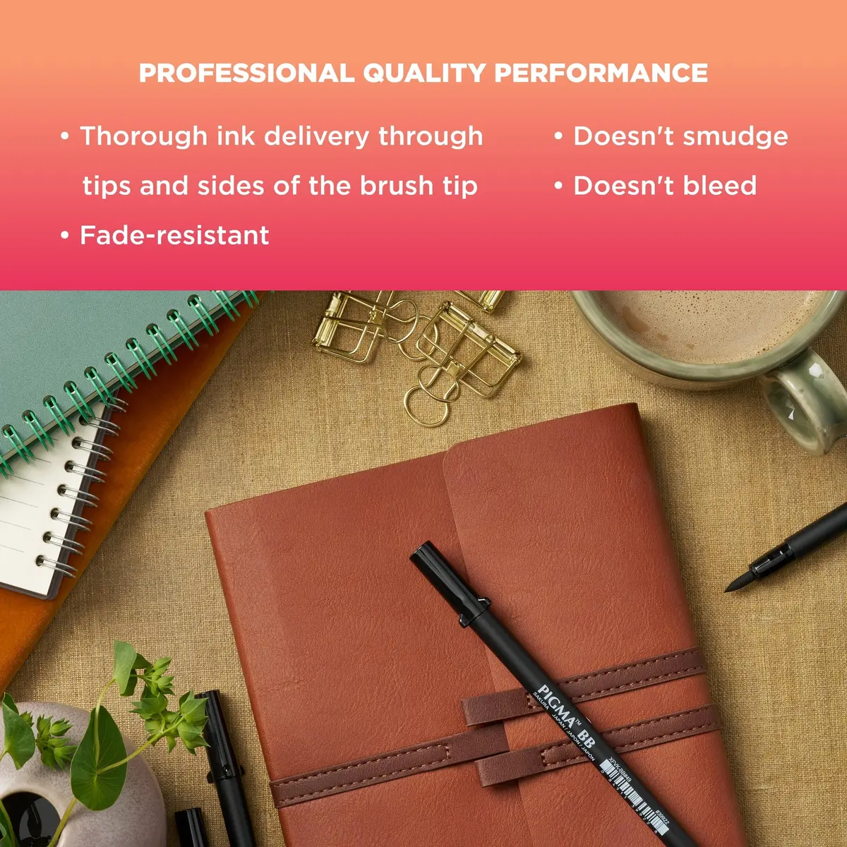 SAKURA Pigma Professional Brush Pens, Black, Brush Nibs, 3 Pack | Versatile, Archival Ink, Artist-Preferred - view 4
