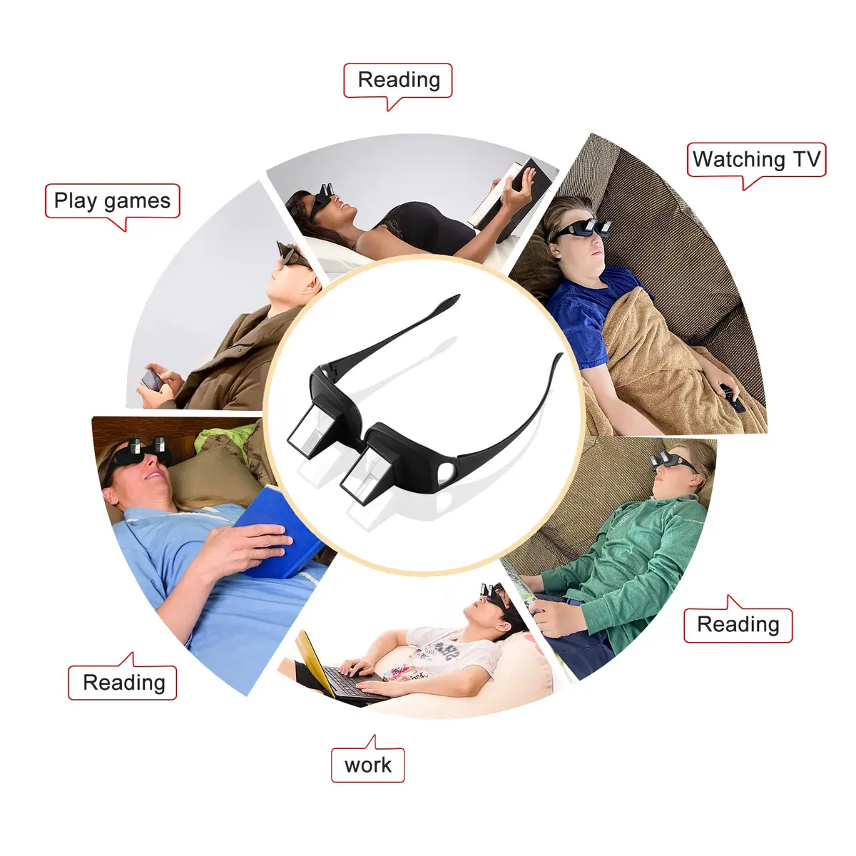 okcsc Horizontal Lazy Glasses Lying Down Bed Reading Watching HD Prism Glasses 158mm (6.22 in) - view 6