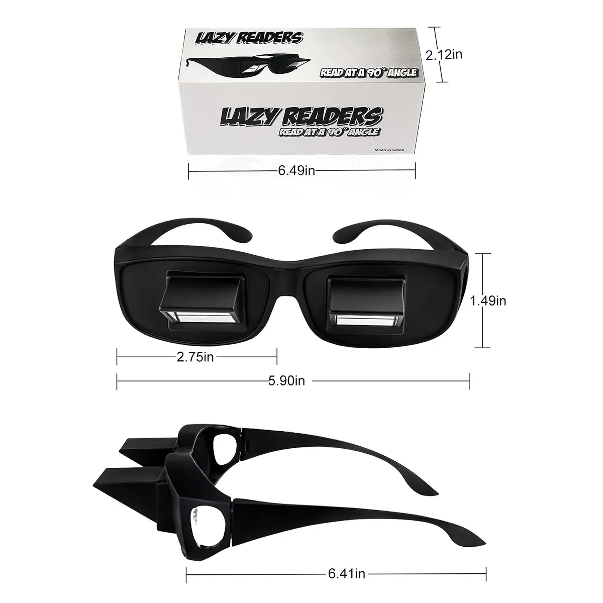 okcsc Horizontal Lazy Glasses Lying Down Bed Reading Watching HD Prism Glasses 158mm (6.22 in) - view 2