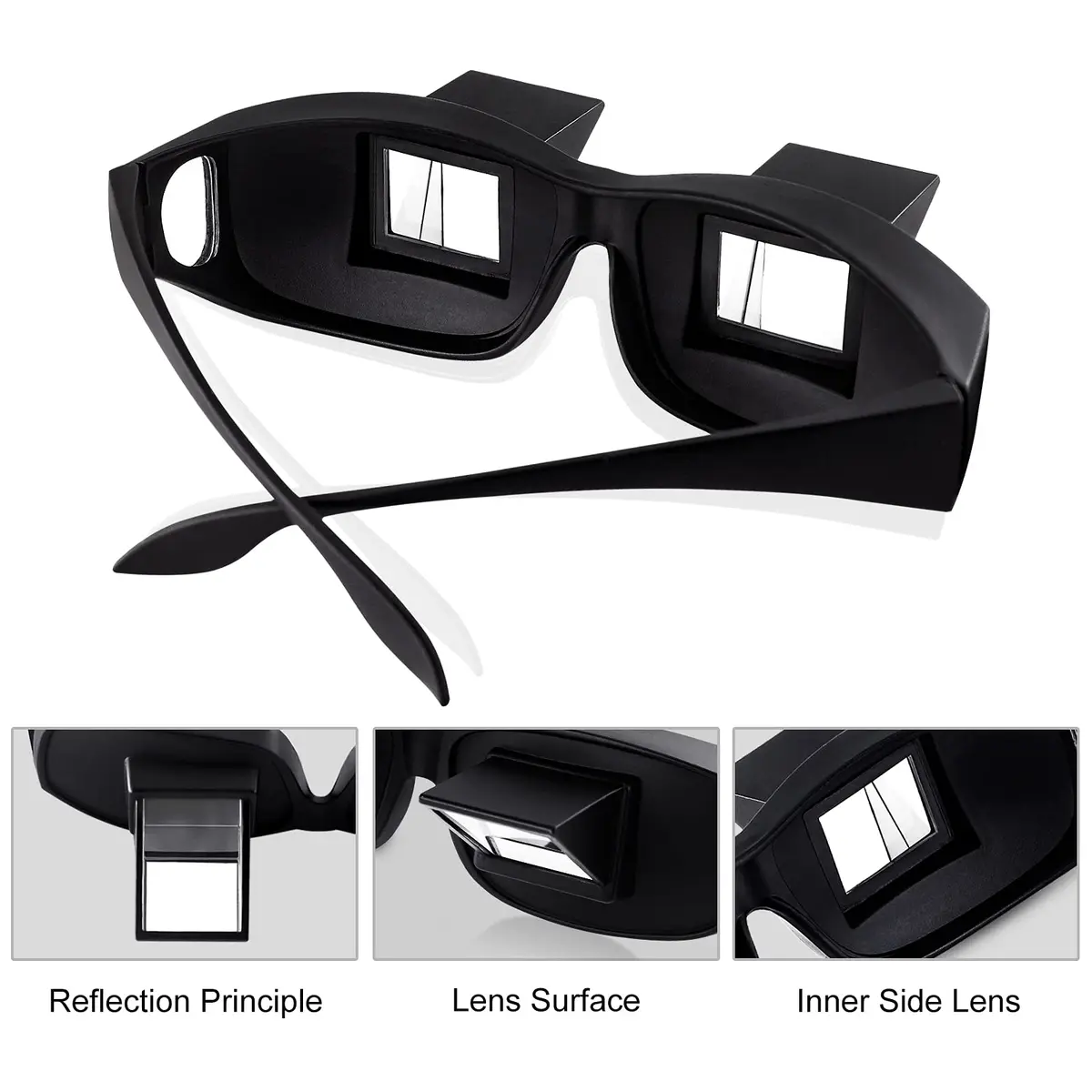 okcsc Horizontal Lazy Glasses Lying Down Bed Reading Watching HD Prism Glasses 158mm (6.22 in) - view 3