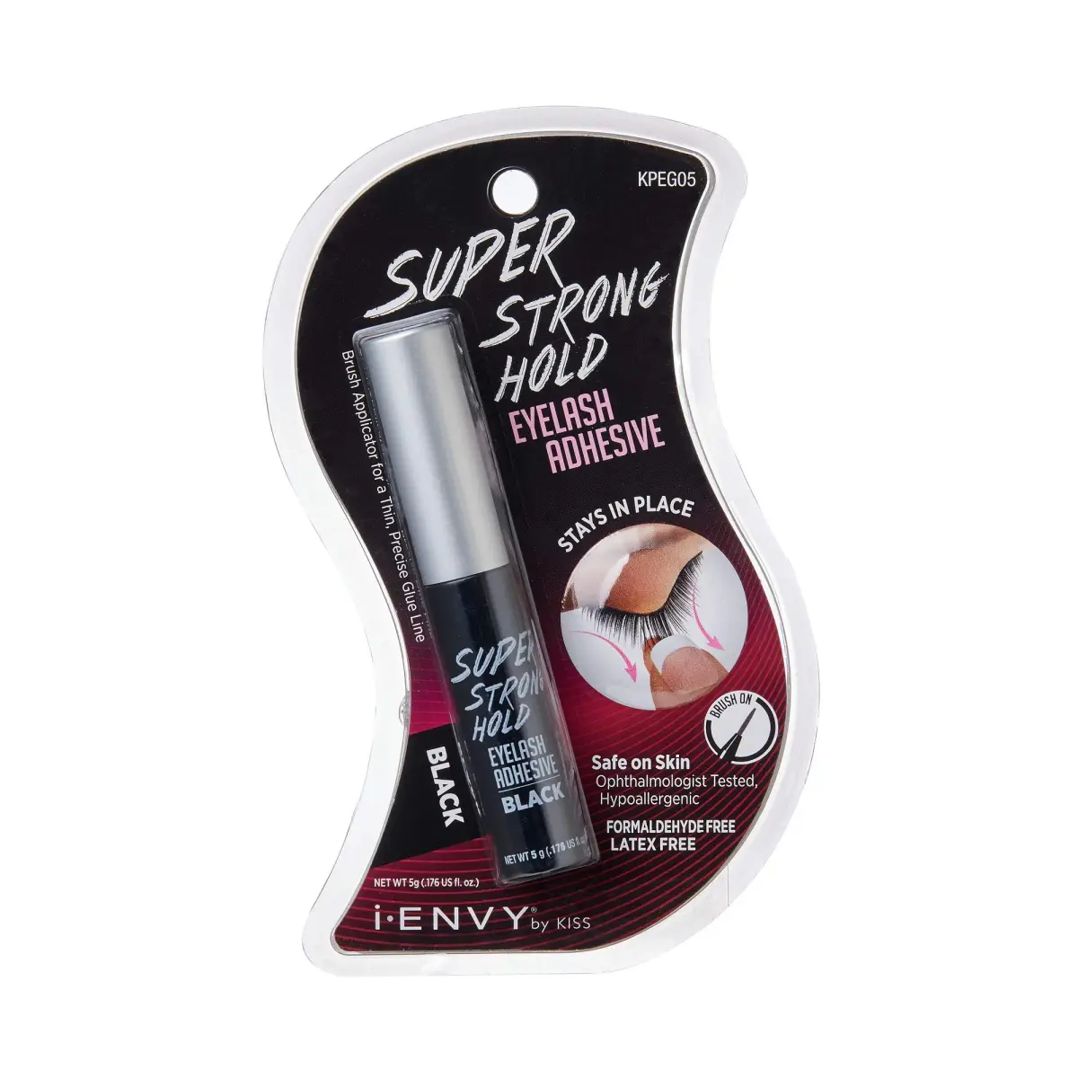 iENVY Super Strong Hold Eyelash Adhesive Black 5ml (0.17 Fl Oz) | Waterproof & Sweatproof for 48-Hour Hold - main product image