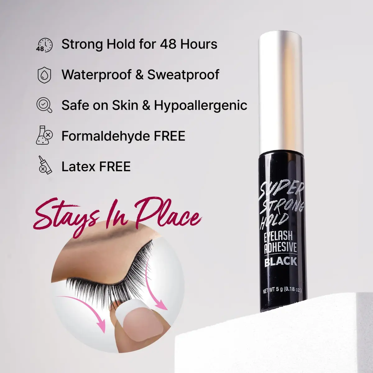 iENVY Super Strong Hold Eyelash Adhesive Black 5ml (0.17 Fl Oz) | Waterproof & Sweatproof for 48-Hour Hold - view 2