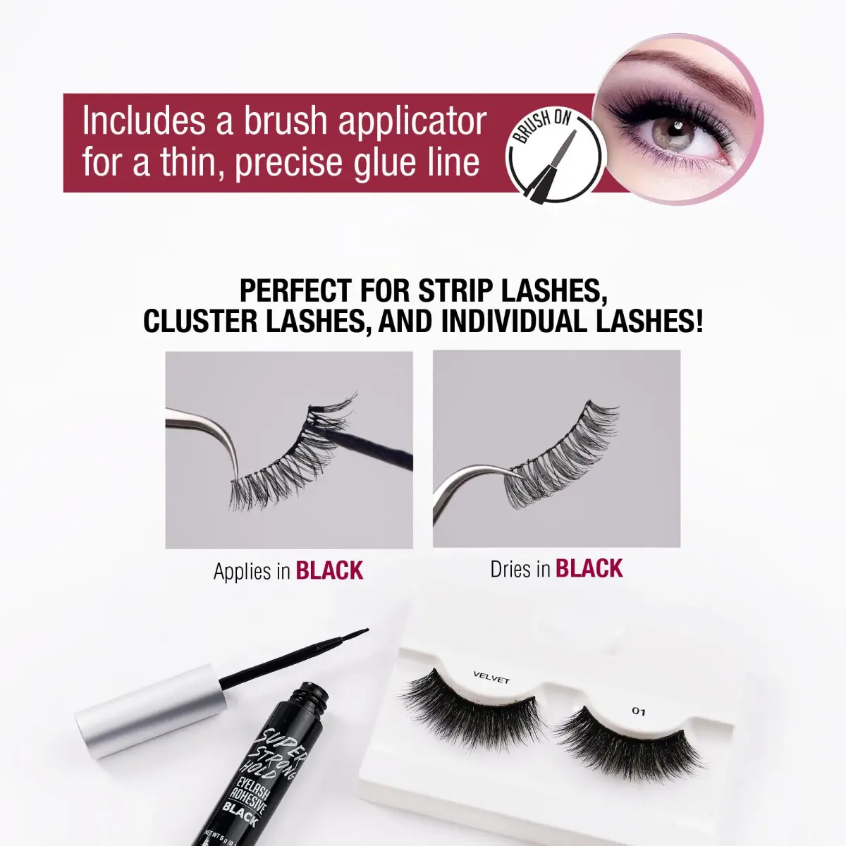 iENVY Super Strong Hold Eyelash Adhesive Black 5ml (0.17 Fl Oz) | Waterproof & Sweatproof for 48-Hour Hold - view 4