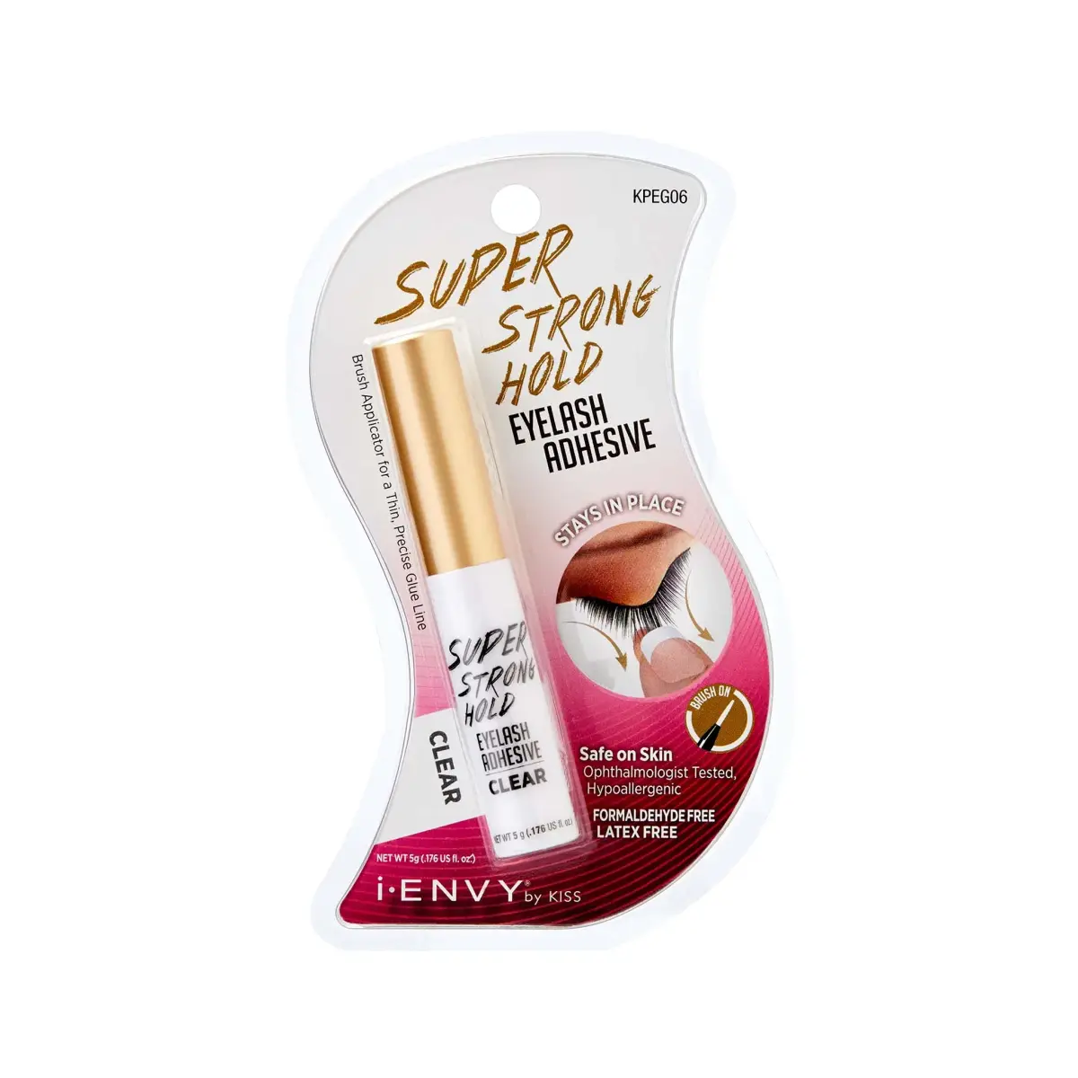 iENVY Super Strong Hold Eyelash Adhesive Clear | Waterproof, Latex-Free, Brush Applicator - main product image