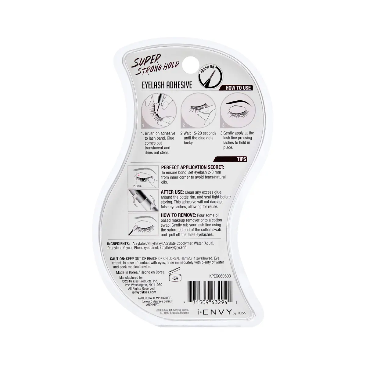 iENVY Super Strong Hold Eyelash Adhesive Clear | Waterproof, Latex-Free, Brush Applicator - view 6