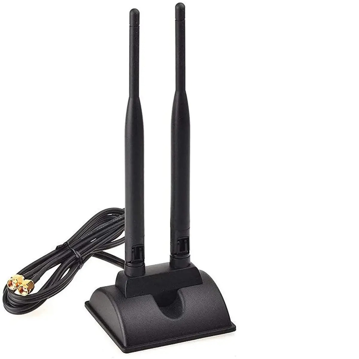 TECHTOO Dual Band WiFi Antenna 6dBi (2.4/5.8GHz) with RP-SMA Connector & Magnetic Base | Extends Wireless Range to Dead Spots - main product image
