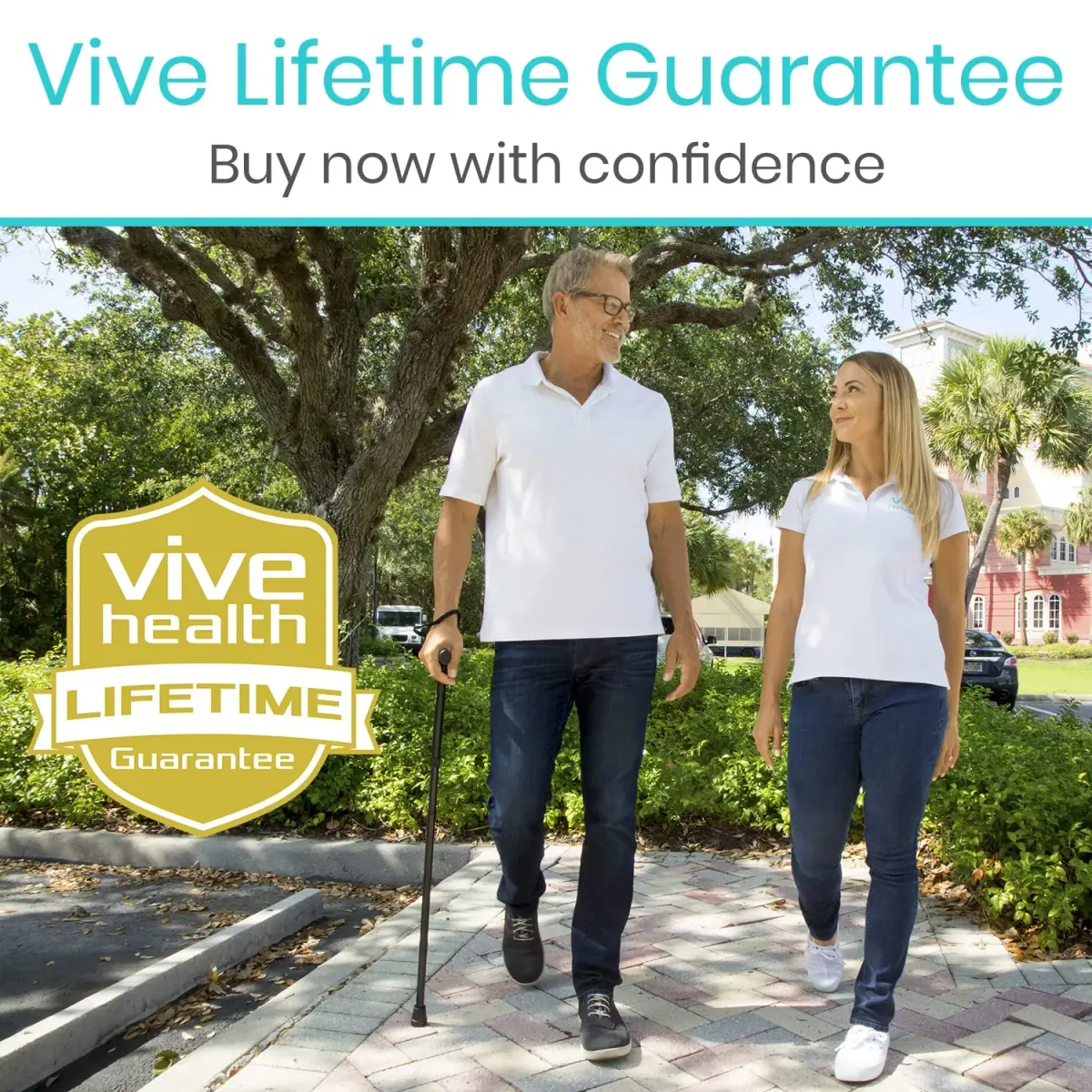 Vive Folding Cane - Adjustable 33"-37" | Lightweight Aluminum Mobility Aid with Ergonomic Grip & Non-Slip Tip - view 9