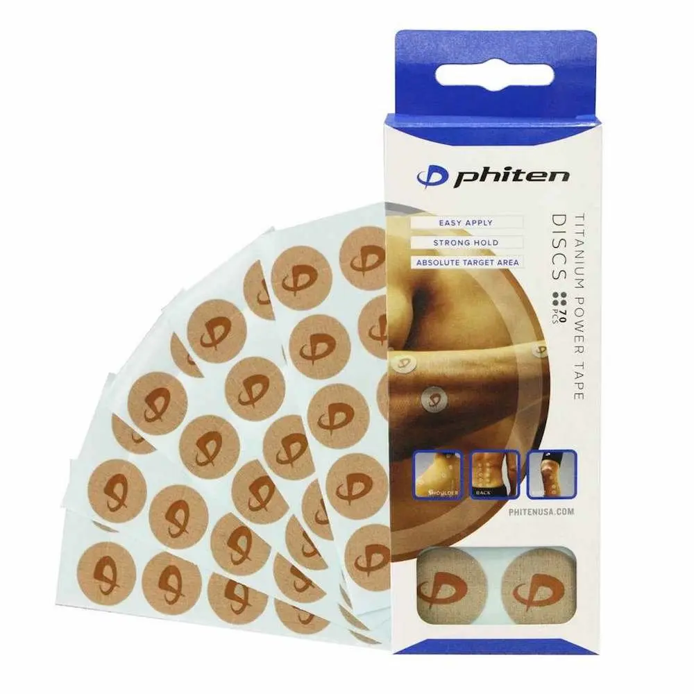 Phiten Titanium Power Tape Discs | Authentic Titanium Adhesive Tape for Pain Relief (70 Count, 1 Pack) - main product image