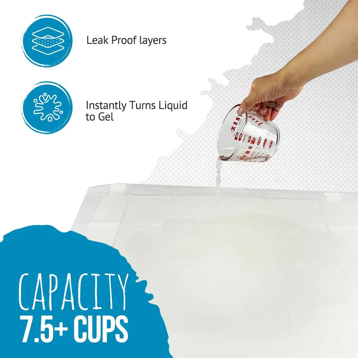 Bulldogology Puppy Training Pads - 100-Count Large Leak-Proof Pee Pads with 6 Layers & Quick Dry Polymer (24x24 inches) - view 6