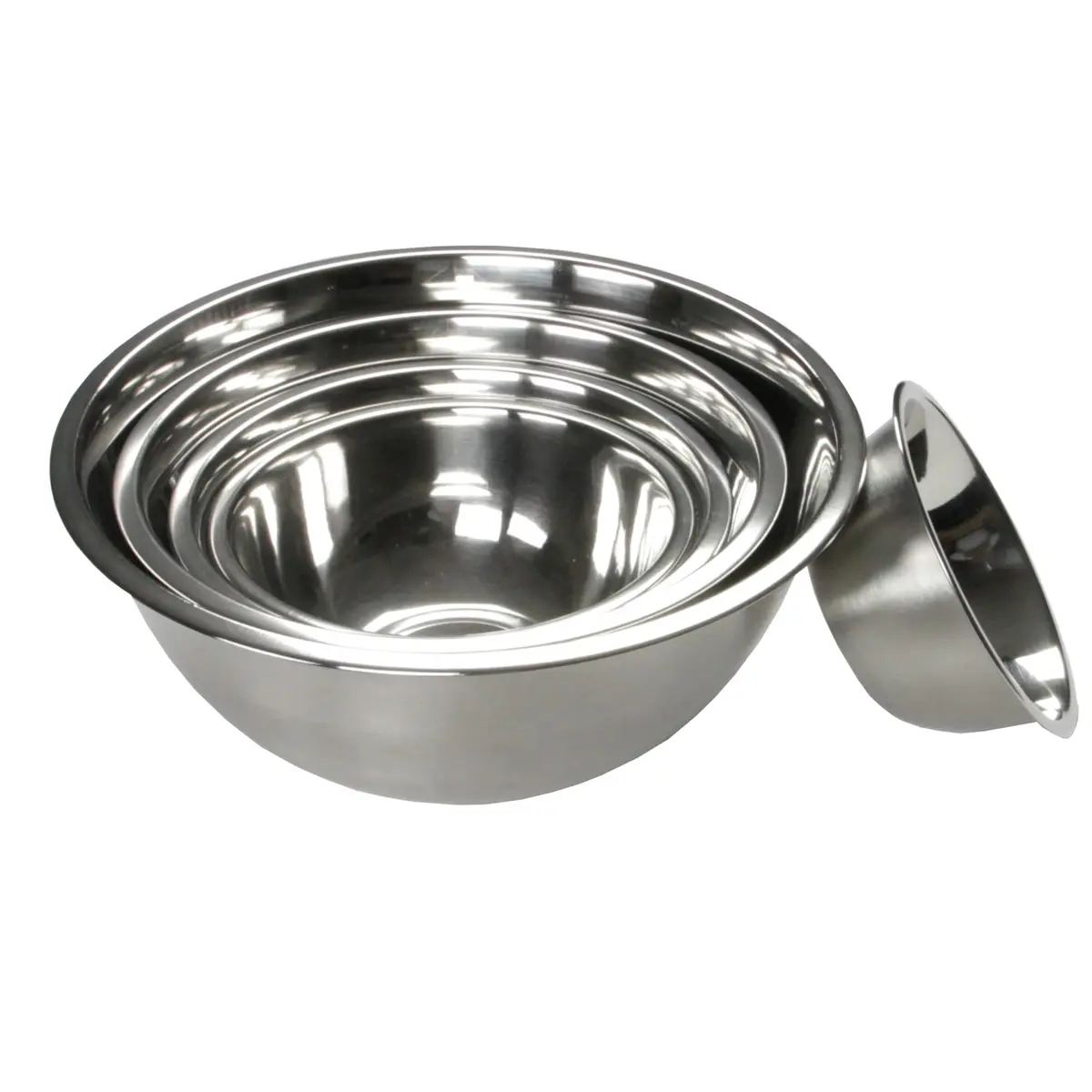 Chef Craft Brushed Mixing Bowl Set, 5 Piece Stainless Steel Kitchenware (1 qt - 8 qt) | Durable & Rust-Resistant - main product image
