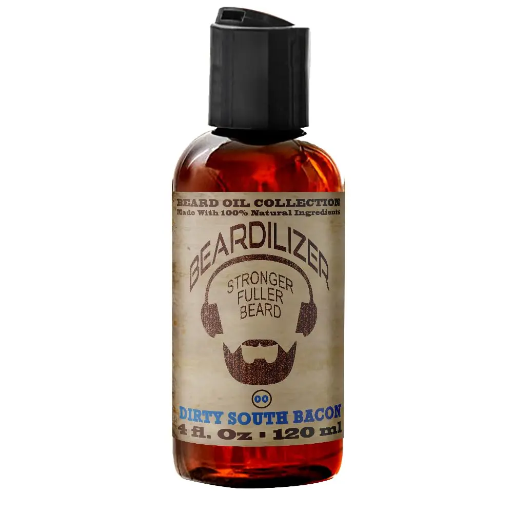 Beardilizer Dirty South Bacon Beard Oil 4 Oz | Natural Growth & Moisturizing Oil for Men - main product image