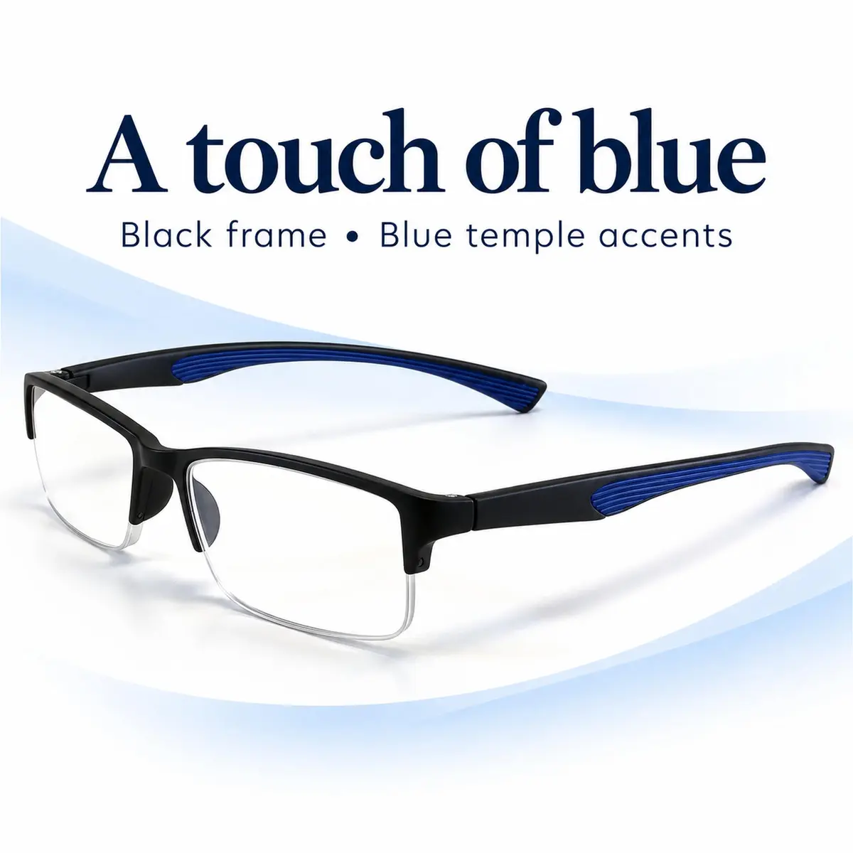 Calabria 6904 Flexie Bendable Reading Glasses +1.25 Blue | Flexible, Stylish & Durable - view 6