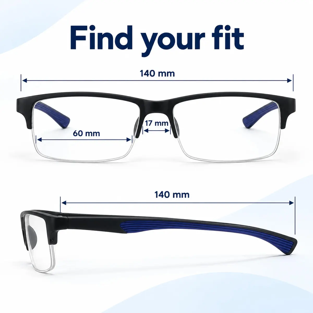 Calabria 6904 Flexie Bendable Reading Glasses +1.25 Blue | Flexible, Stylish & Durable - view 4