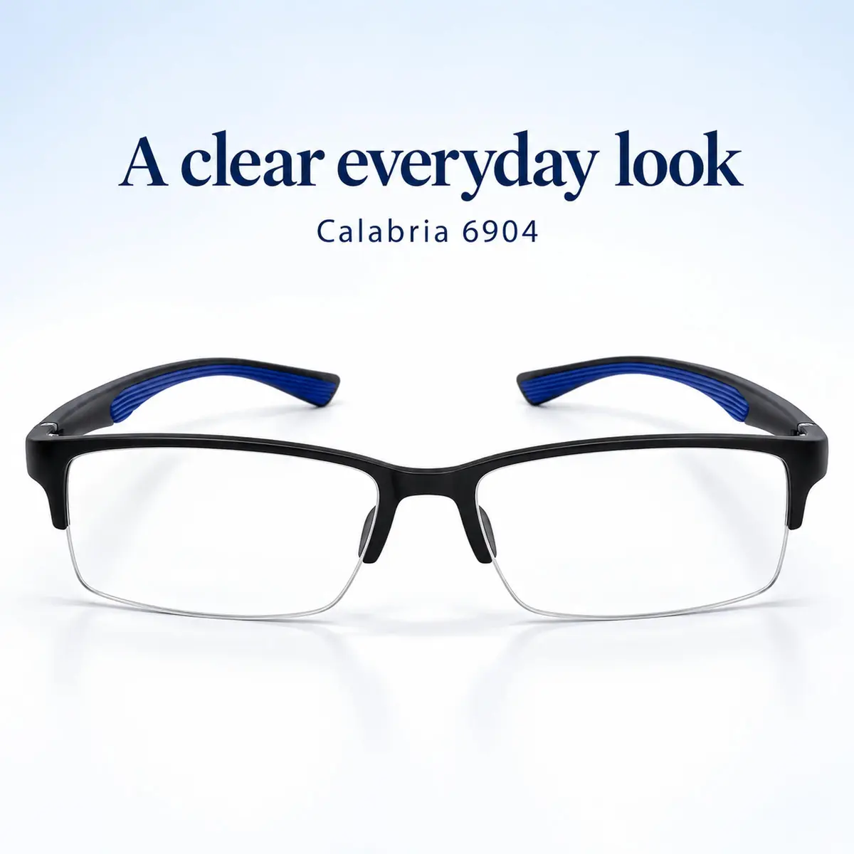Calabria 6904 Flexie Rectangular Bendable Reading Glasses Men Women – TR90 Grilamid Flexible Frame | Single Power Lenses | Soft Case Included | Flex Readers | Magnification 1.50x & Blue - view 2
