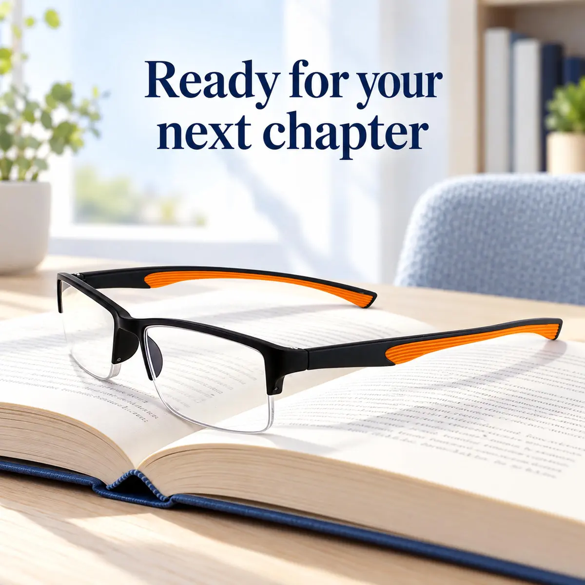 Calabria 6904 Flexie Rectangular Bendable Reading Glasses Men Women – TR90 Grilamid Flexible Frame | Single Power Lenses | Soft Case Included | Flex Readers | Magnification 1.00x & Orange - view 5