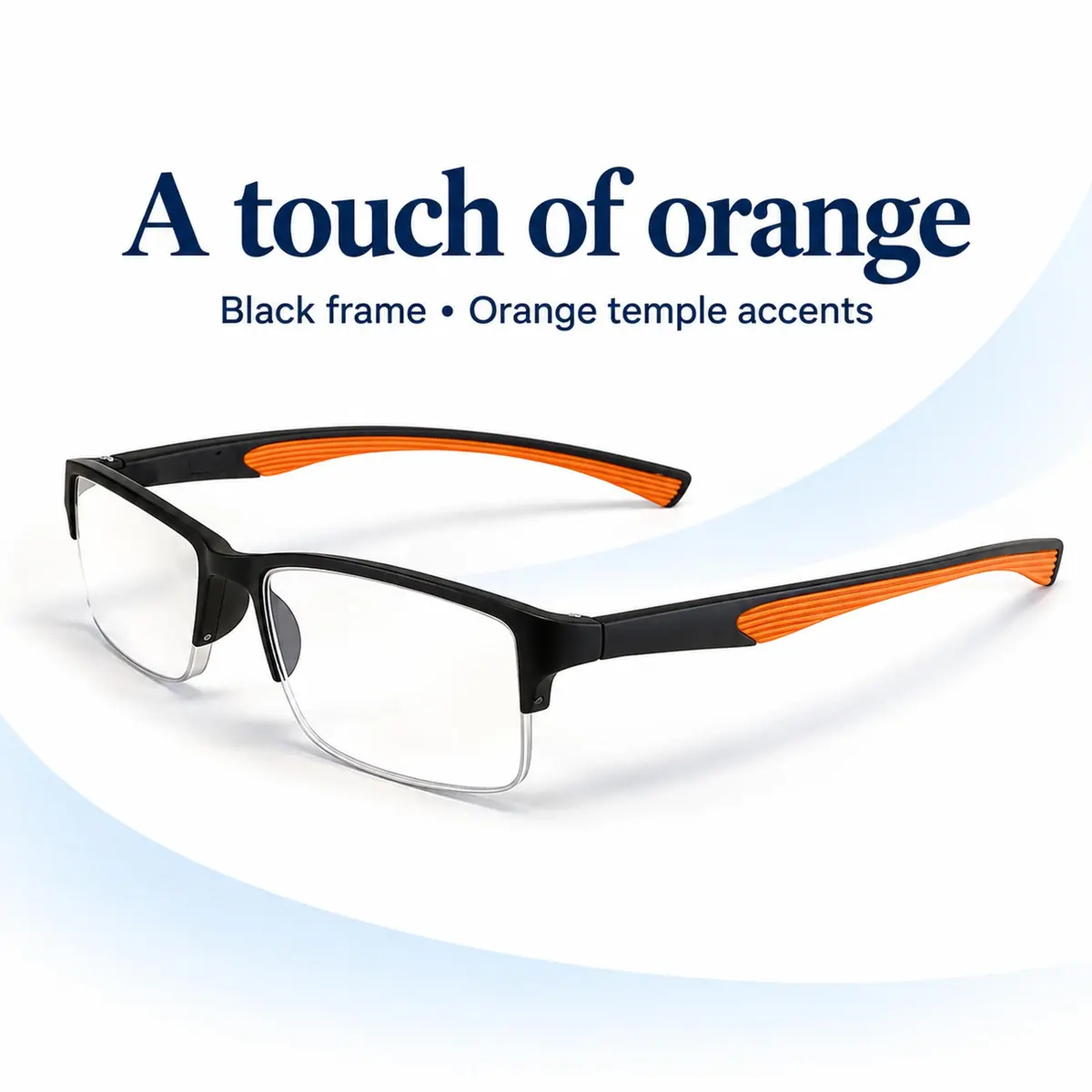 Calabria 6904 Flexie Rectangular Bendable Reading Glasses Men Women – TR90 Grilamid Flexible Frame | Single Power Lenses | Soft Case Included | Flex Readers | Magnification 1.00x & Orange - view 6