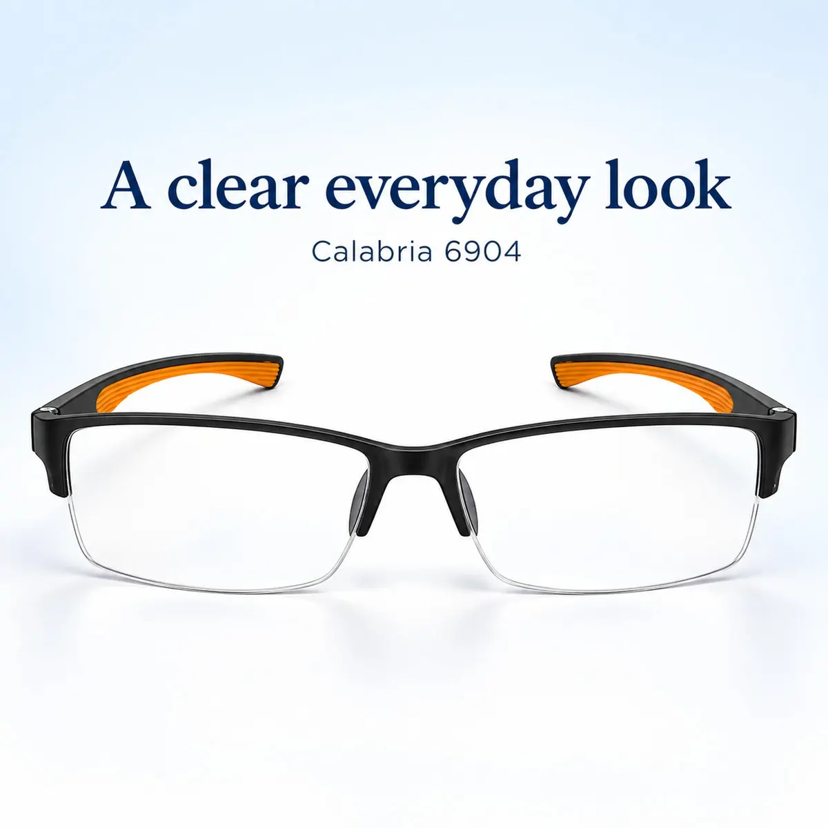 Calabria 6904 Flexie Rectangular Bendable Reading Glasses Men Women – TR90 Grilamid Flexible Frame | Single Power Lenses | Soft Case Included | Flex Readers | Magnification 1.00x & Orange - view 2