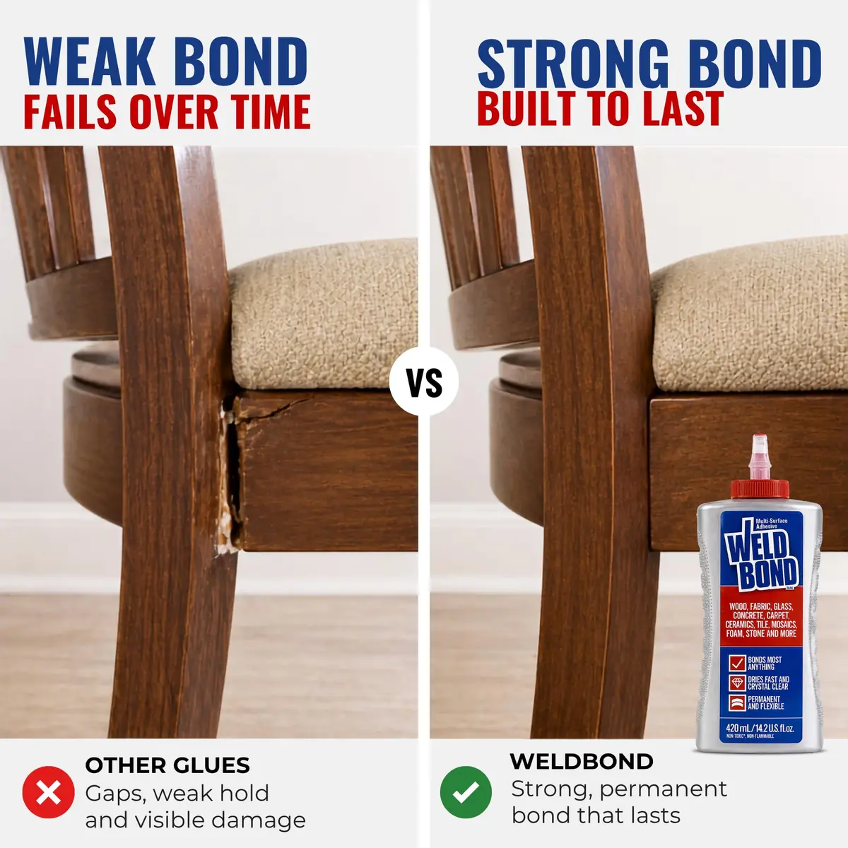 Weldbond Multi-Surface Glue 14.2oz | Non-Toxic, Crystal Clear Bond for Crafts & Repairs - view 5