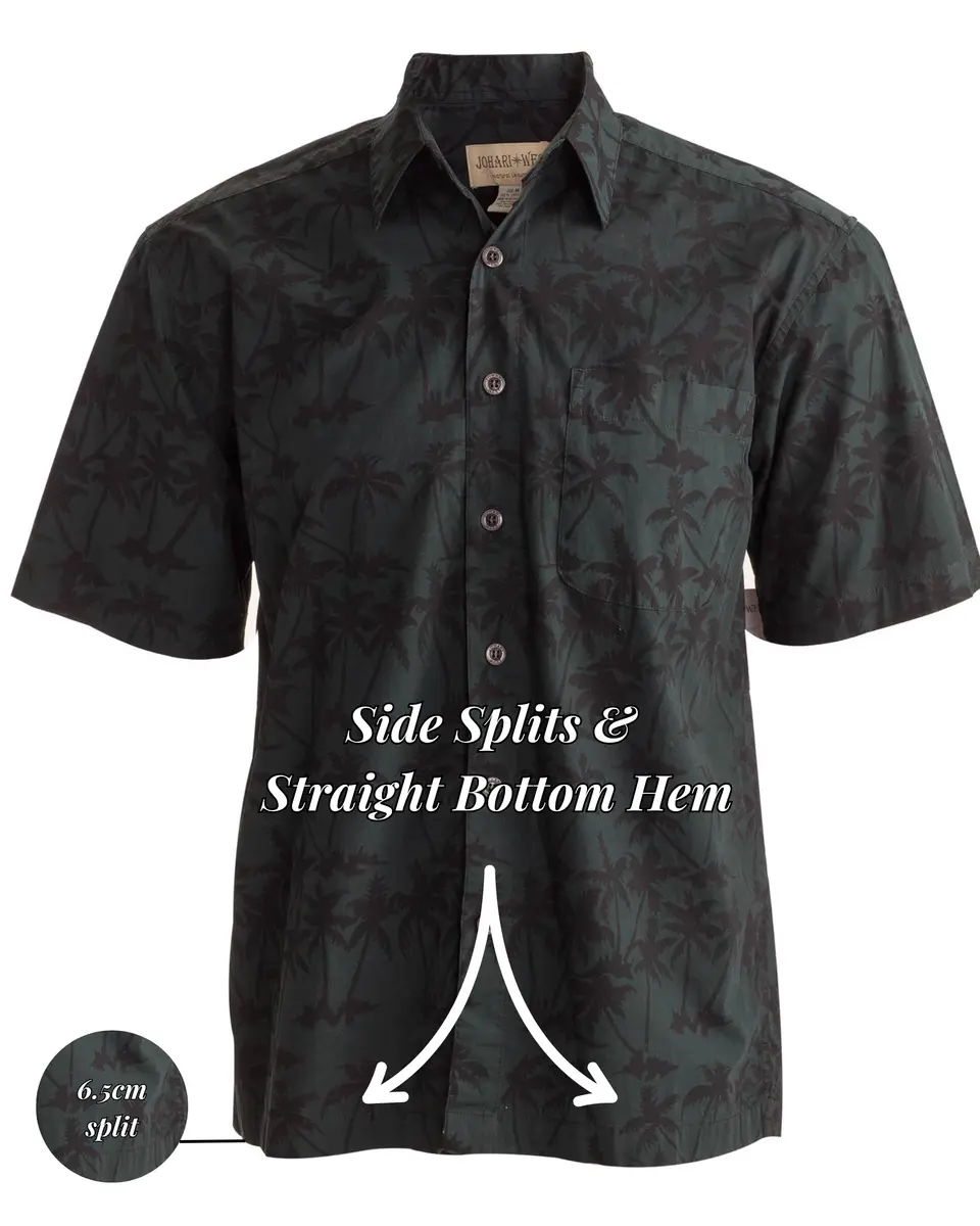 Johari West Men's Button-Down Short Sleeve Shirt | Hand Printed Batik, Natural Pre-Shrunk Cotton (Black, 2X-Large) - view 6