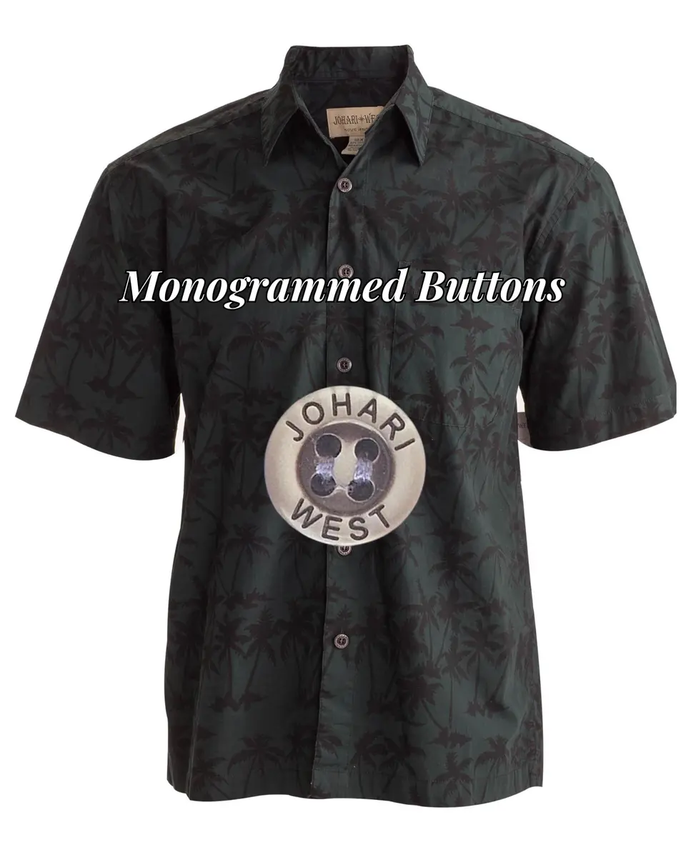 Johari West Men's Button-Down Short Sleeve Shirt | Hand Printed Batik, Natural Pre-Shrunk Cotton (Black, 2X-Large) - view 4
