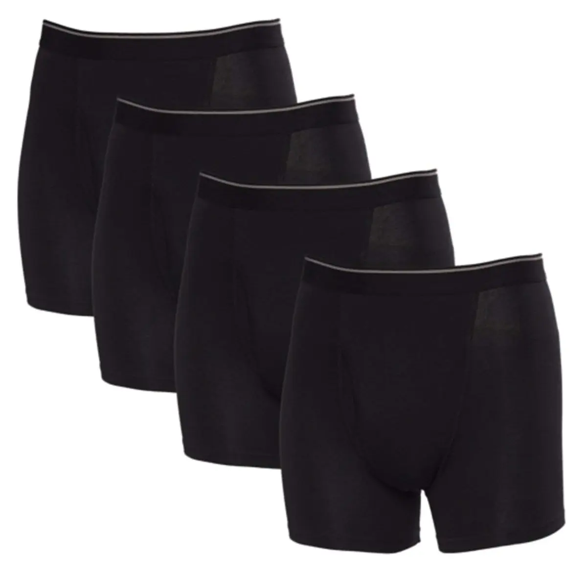 Kirkland Signature Men's Boxer Brief Pima Cotton 4 Pack Large Black | Super Soft, Tagless, Stretch Fit - main product image