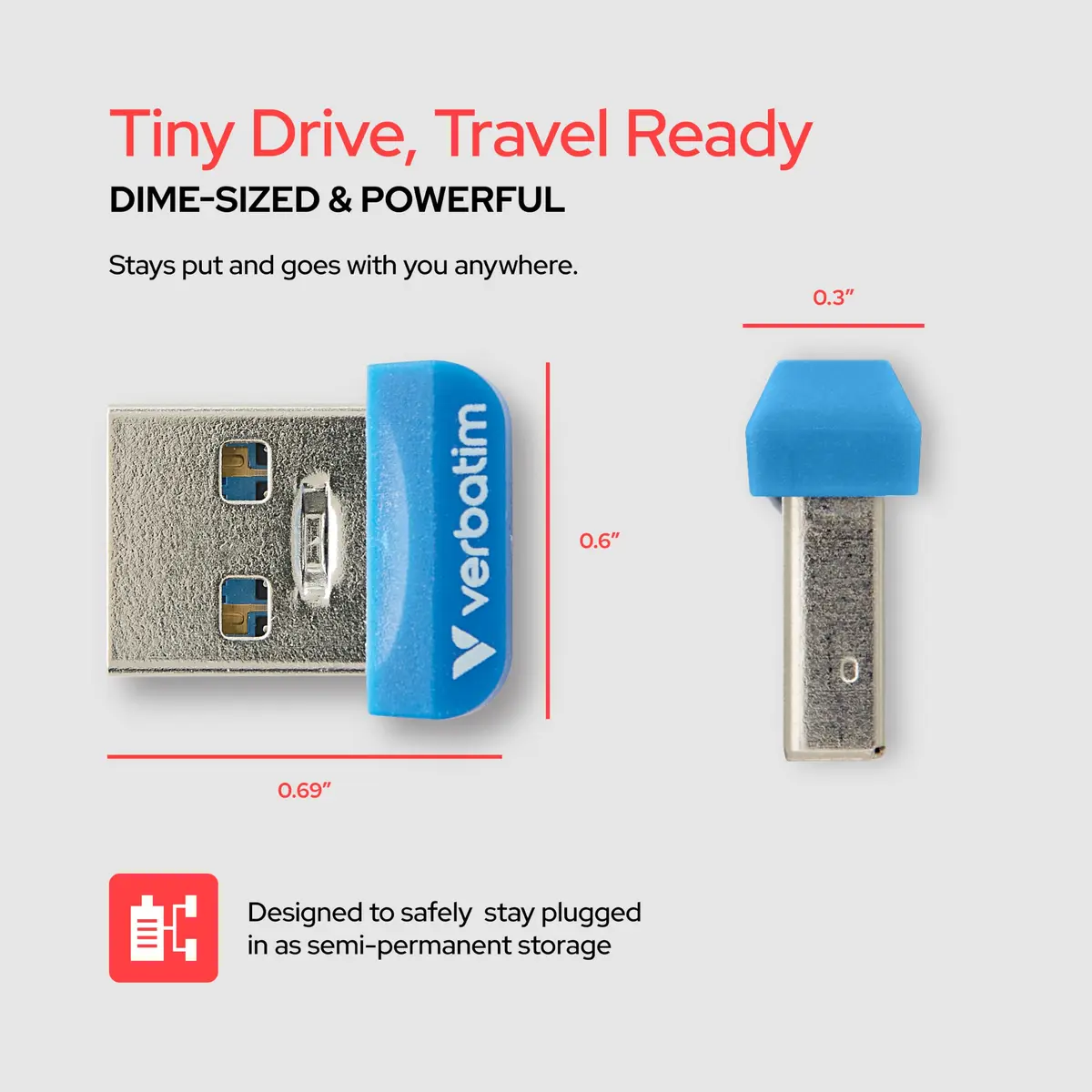 Verbatim 32GB USB Drive Store 'n' Stay Nano USB 3.2 Gen 1 Flash Drive | Compact, Reliable, Fast File Sharing - view 3