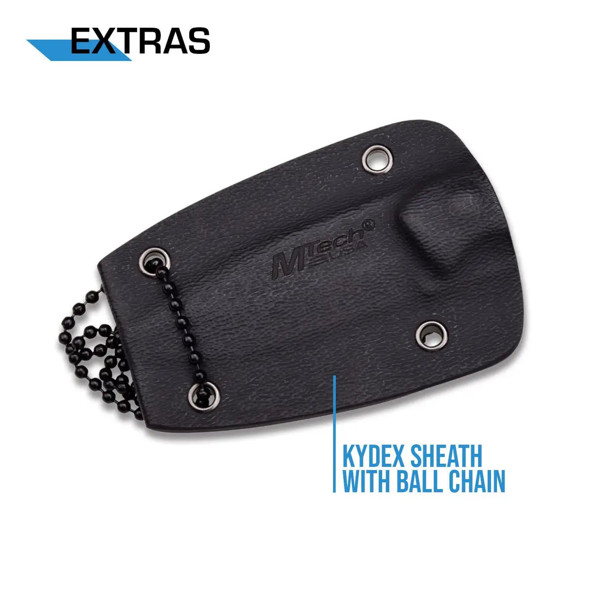 MTECH USA MT-20-30BK Fixed Blade Neck Knife | Drop Point Blade, Black G10 Handle, 4-3/4" Overall - view 5