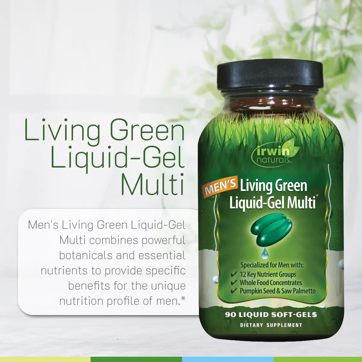 Irwin Naturals Men's Living Green Daily Multivitamin 120 Softgels | Full Spectrum Support for Men - view 5