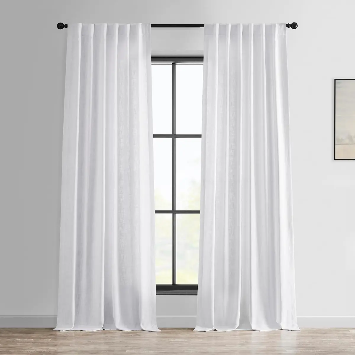 HPD Half Price Drapes Heavy Faux Linen Light Filtering Curtains for Bedroom 50x84 inches | Versatile Rod Pocket & Back Tab - main product image