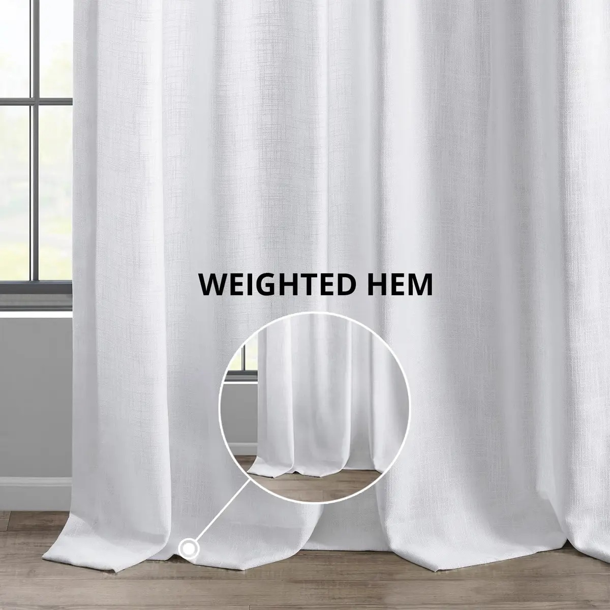 HPD Half Price Drapes Heavy Faux Linen Light Filtering Curtains for Bedroom 50x84 inches | Versatile Rod Pocket & Back Tab - view 7