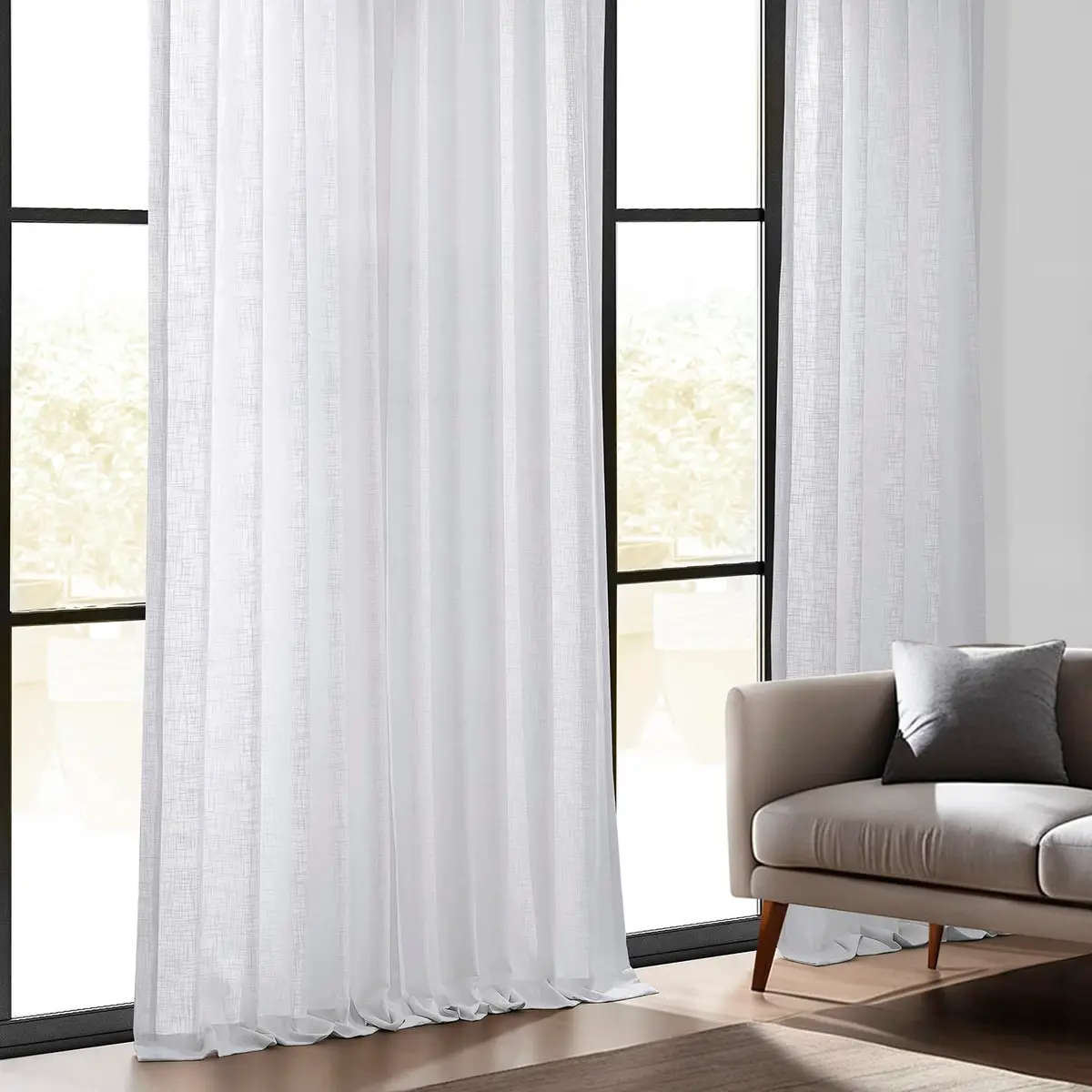 HPD Half Price Drapes Heavy Faux Linen Light Filtering Curtains for Bedroom 50x84 inches | Versatile Rod Pocket & Back Tab - view 2