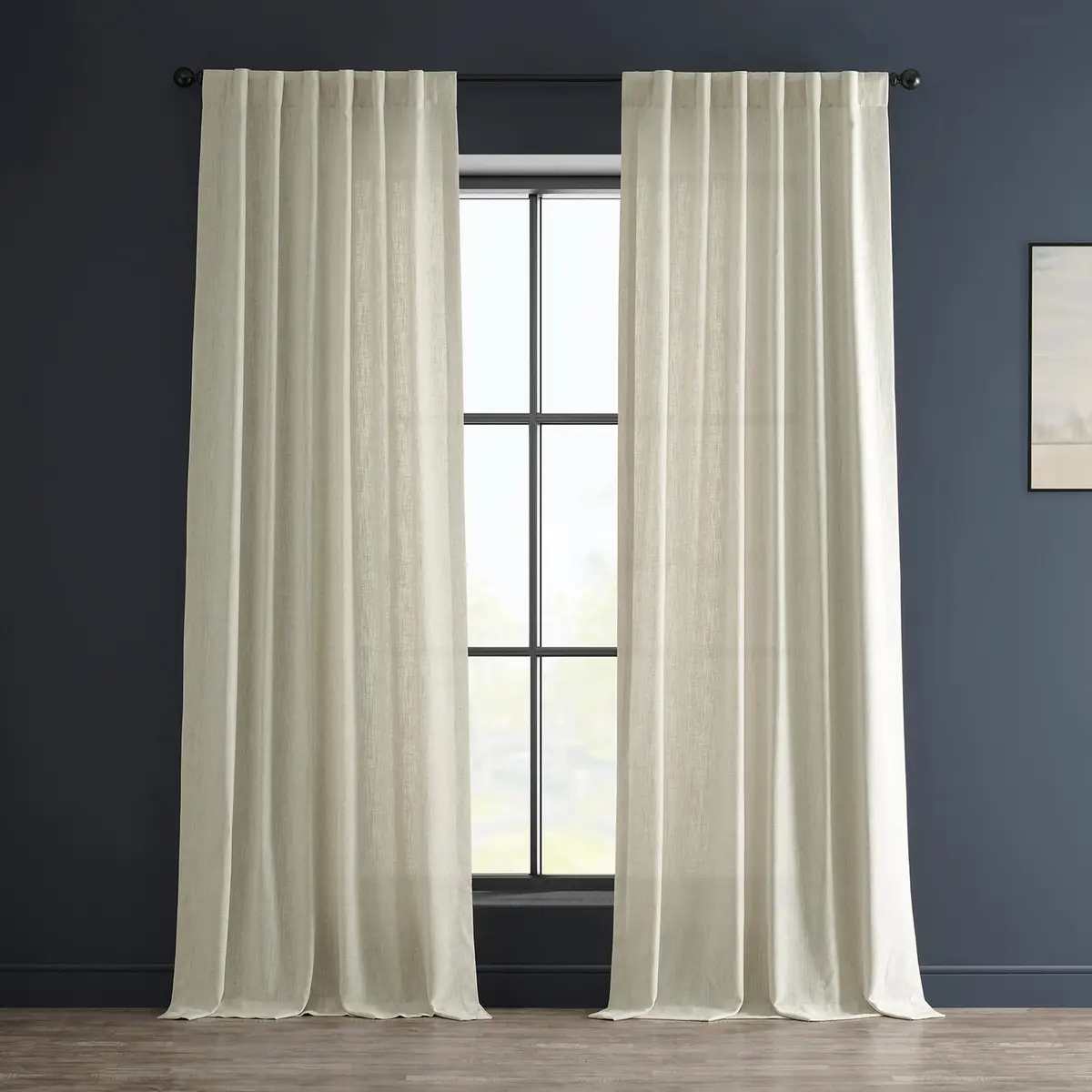 HPD Half Price Drapes Heavy Faux Linen Light Filtering Curtains 50 x 108 | Elegant Bedroom & Living Room Decor - main product image