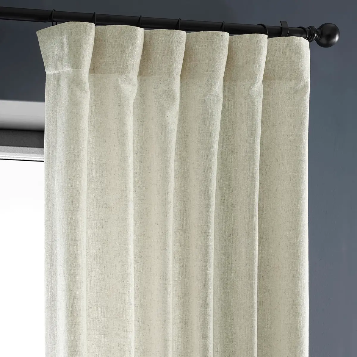 HPD Half Price Drapes Heavy Faux Linen Light Filtering Curtains 50 x 108 | Elegant Bedroom & Living Room Decor - view 6