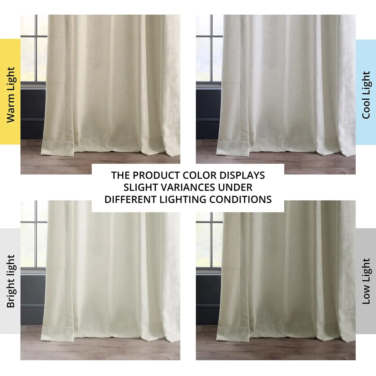HPD Half Price Drapes Heavy Faux Linen Light Filtering Curtains 50 x 108 | Elegant Bedroom & Living Room Decor - view 3