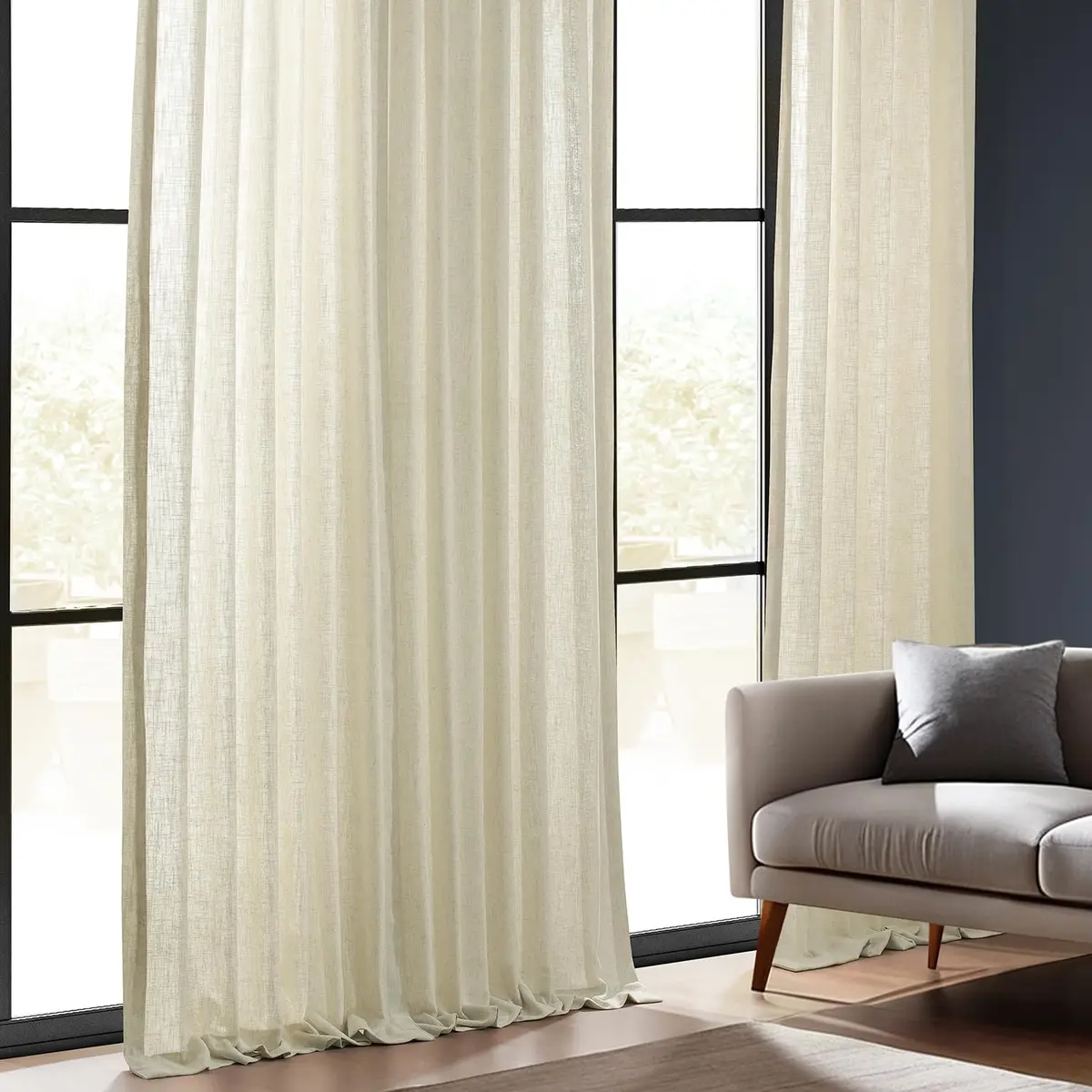 HPD Half Price Drapes Heavy Faux Linen Light Filtering Curtains 50 x 108 | Elegant Bedroom & Living Room Decor - view 4
