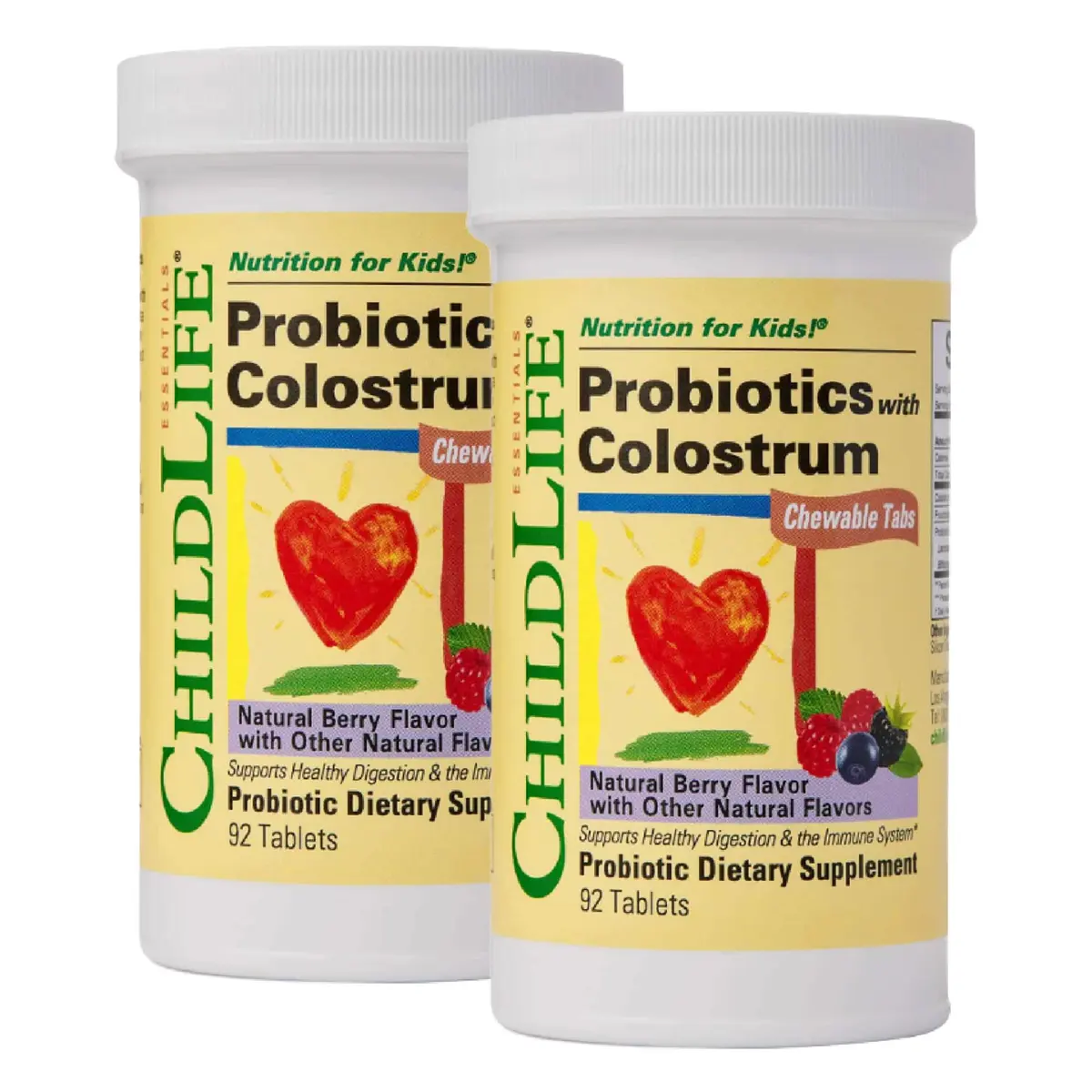 ChildLife Essentials ChildBiotics with Colostrum 92 Tablets | Supports Digestive & Immune Health - main product image