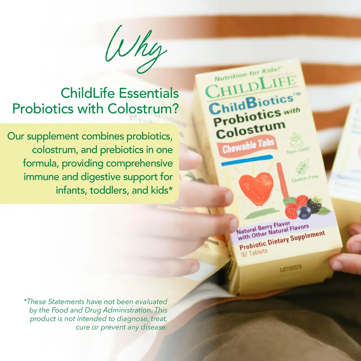 ChildLife Essentials ChildBiotics with Colostrum 92 Tablets | Supports Digestive & Immune Health - view 3