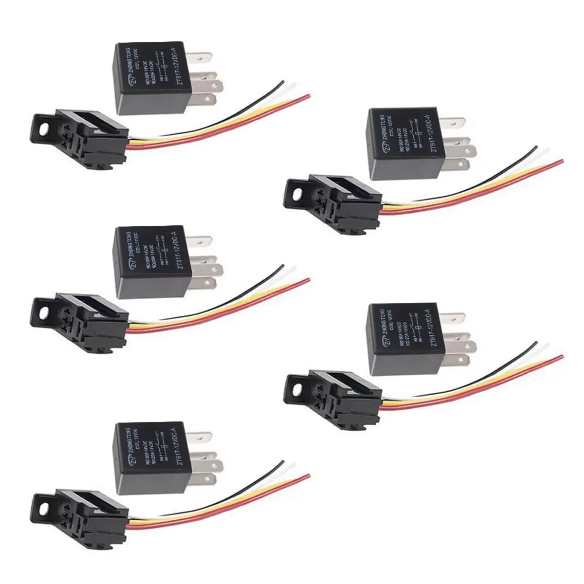 ESUPPORT Car Heavy Duty Relay Switch 12V 30A SPST 4Pin | Impactful, Durable & Impact Molded Socket - main product image