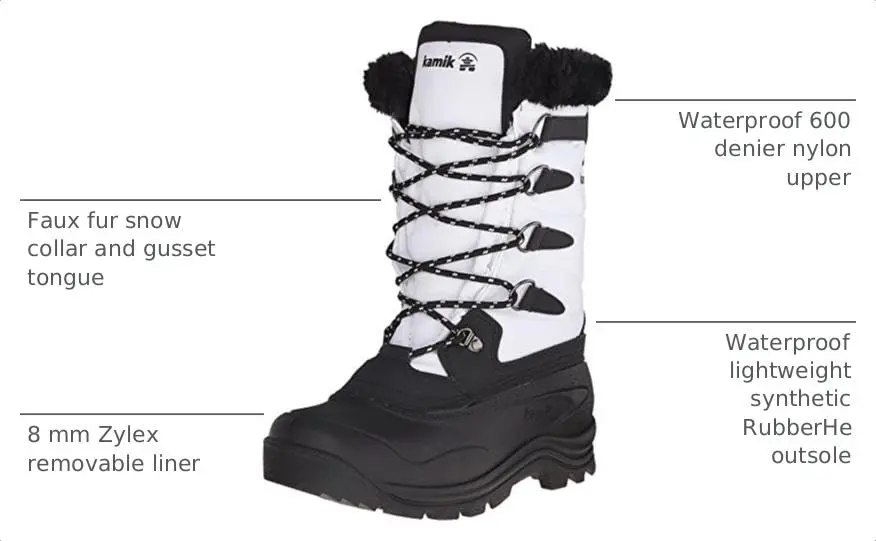 Kamik Women's Shellback Insulated Winter Boot, White, Size 9 | Waterproof Snow Boot for Cold Weather - view 3