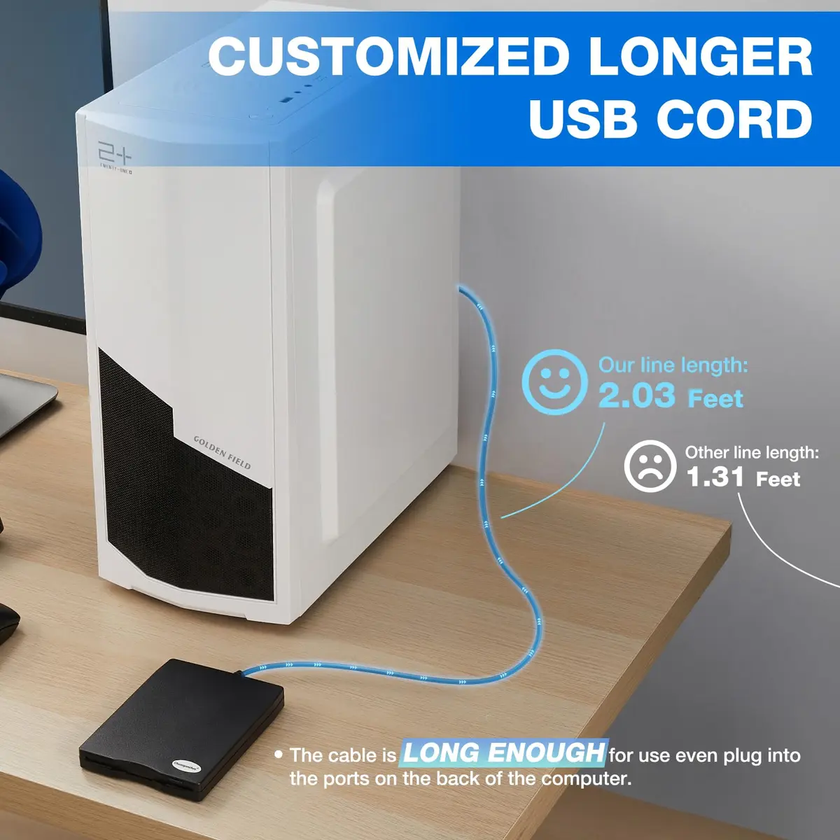 Chuanganzhuo 3.5 inch USB Floppy Disk Drive 1.44MB | Reads Old Floppy Disks on Windows PCs - view 7