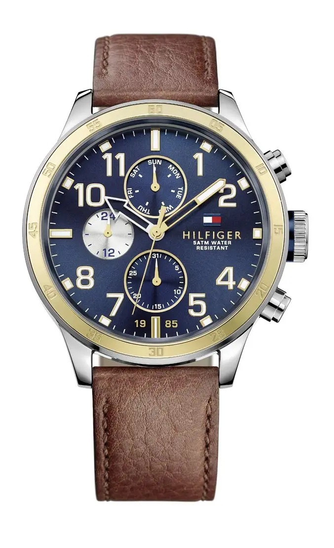 Tommy Hilfiger Men's Quartz Stainless Steel and Leather Strap | Classic American Style (115 characters) - main product image