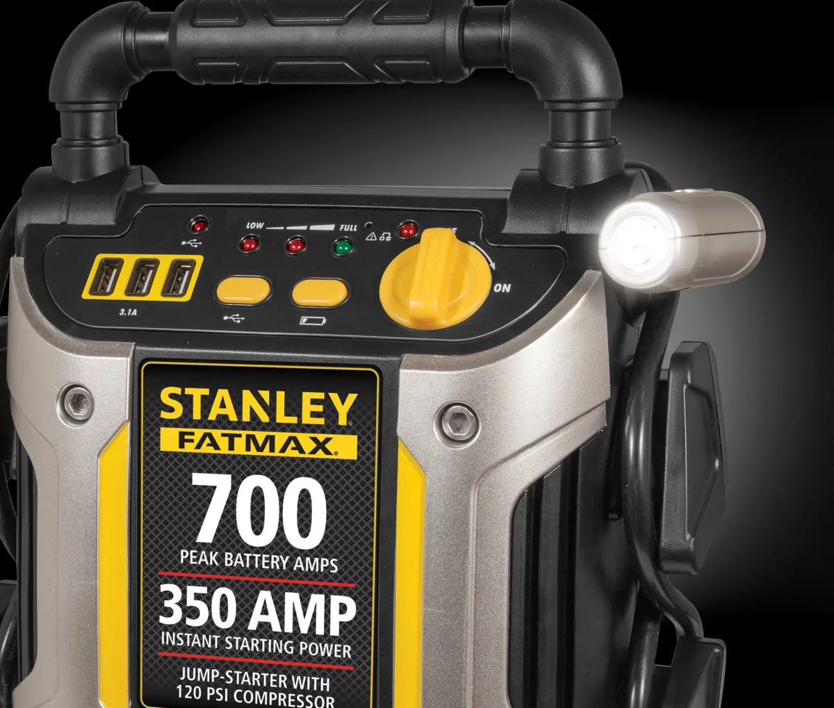 Stanley J7CS Portable Jump Starter 700 Peak Amps | Battery & Air Inflator with USB Ports - view 4